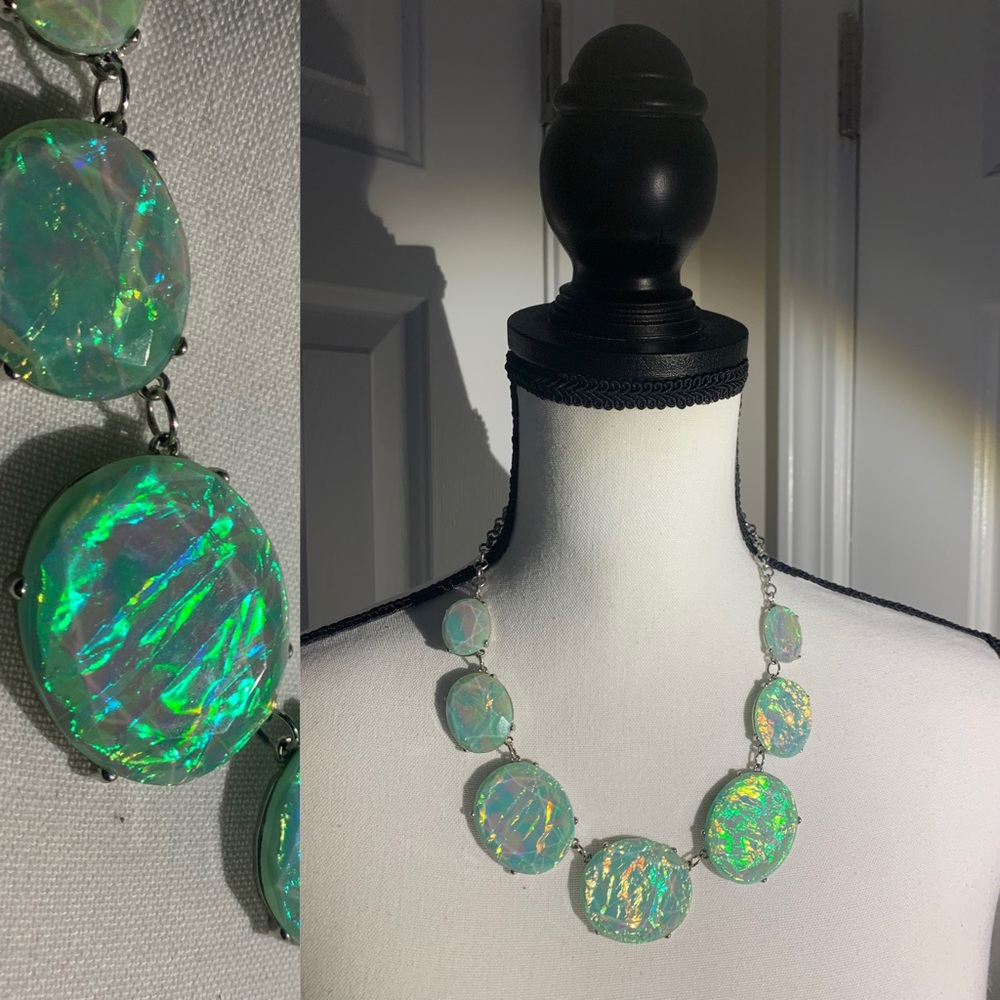 Mint green opal statement necklace